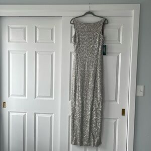 Long silver sequin dress. Lauren. Size 10. New with tags.